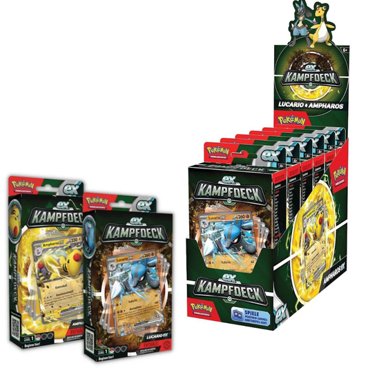 EX-Kampfdeck – Ampharos ex / Lucario ex / Display (Deutsch) | Neu & OVP