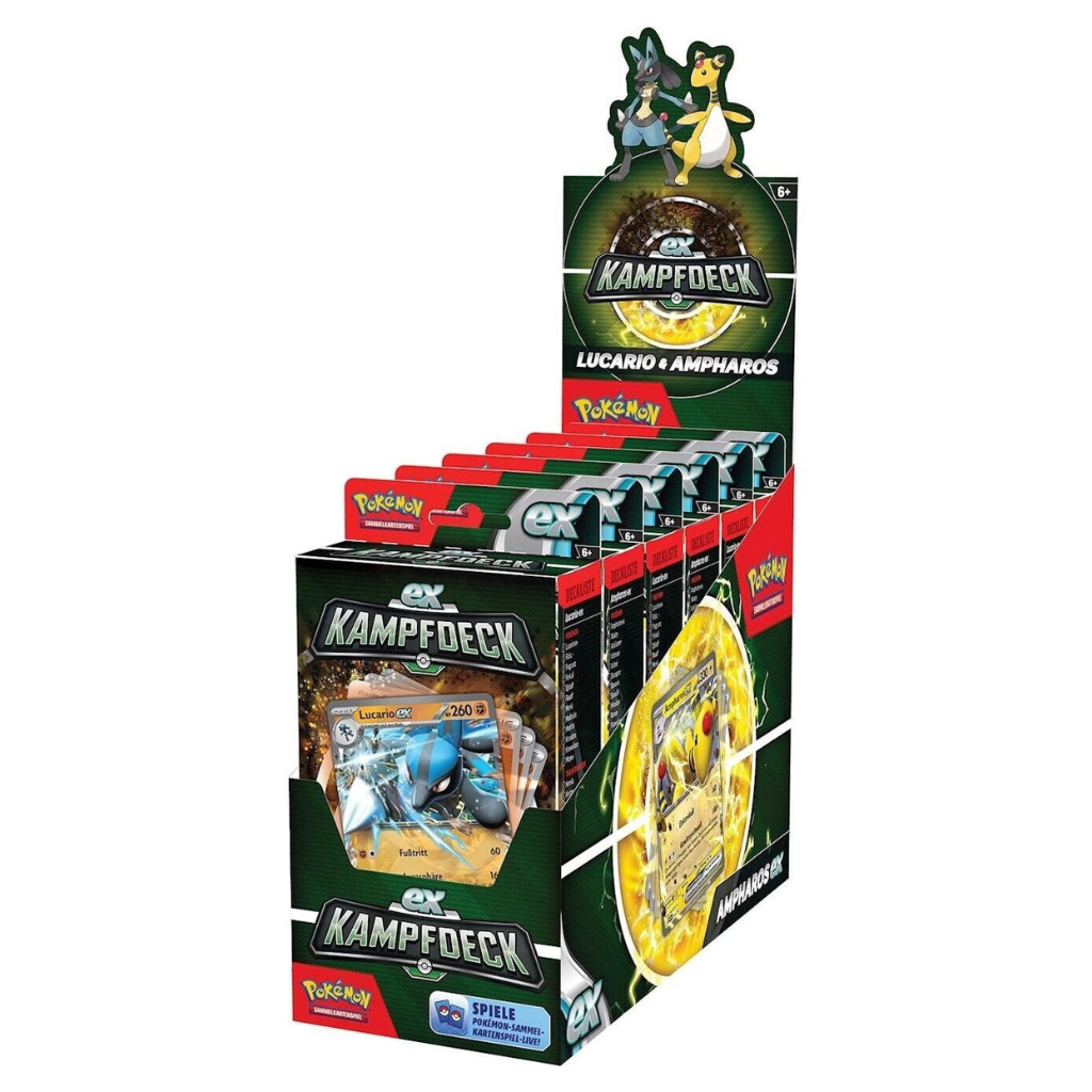 EX-Kampfdeck – Ampharos ex / Lucario ex / Display (Deutsch) | Neu & OVP