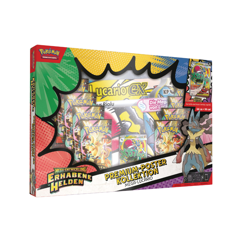 Erhabene Helden: Mega Lucario ex Premium Poster Kollektion (Deutsch) | Neu & OVP